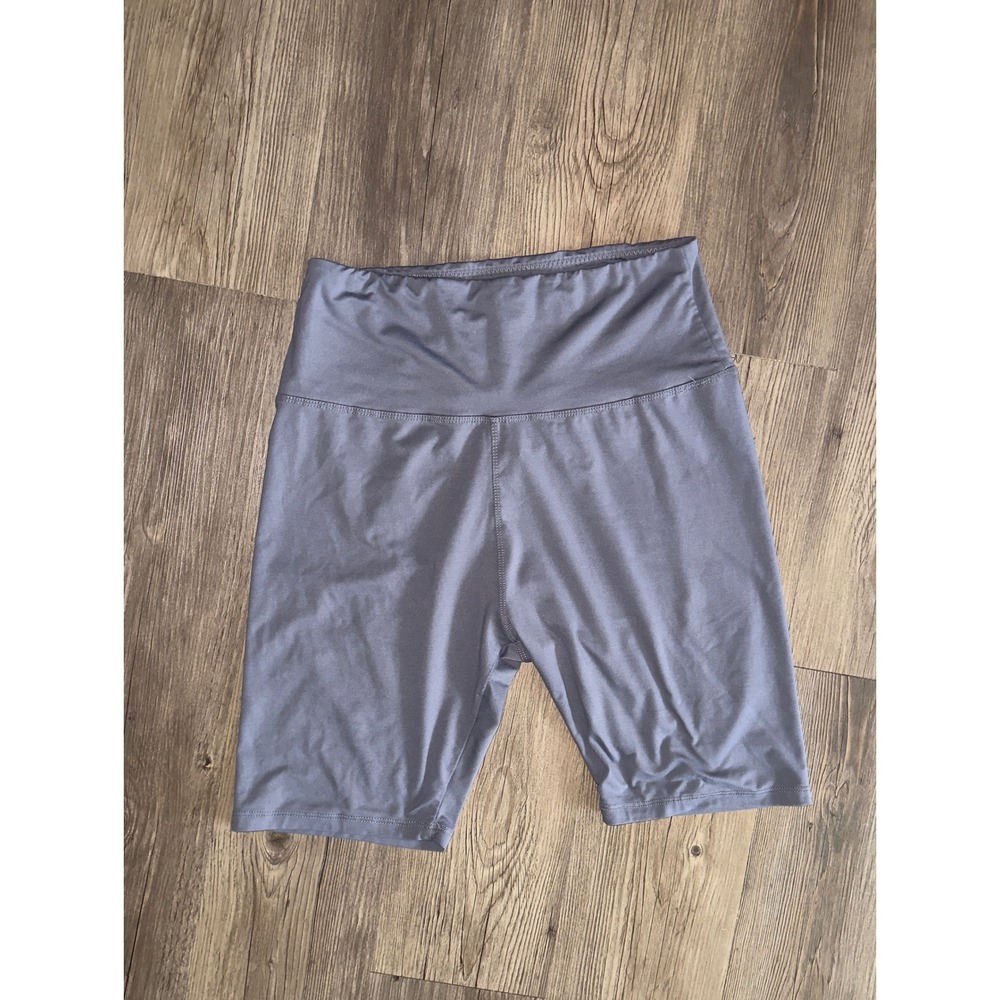 Unbranded Slate Blue High Waisted Biker Shorts Women Large XL Athleisure Yoga